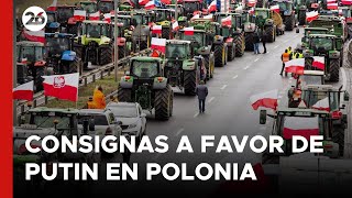 En las protestas de agricultores en Polonia se han escuchado consignas a favor de Putin [upl. by Ellenahs990]