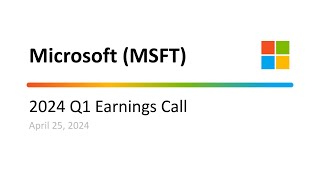 MSFT Microsoft 2024 Q1 Earnings Call [upl. by Redienhcs147]