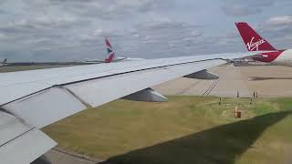 Pushback Taxi and Takeoff from London Heathrow Airport American Airlines B777 300ER [upl. by Ivgnout]