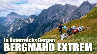 Bergmahd extrem Lesachtaler Bergbauer mäht einen ganzen Berg [upl. by Ahsietal]