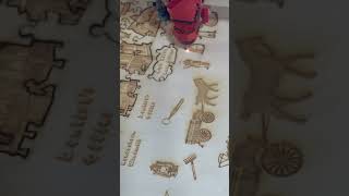 Laser Cutting in Action 🧩 palmarispuzzles jigsaw lasercutting lasercuttingmachine engraving [upl. by Sung]