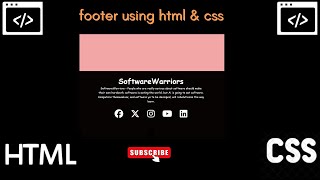 FOOTER  HTML amp CSS SoftwareWarriors [upl. by Leay]