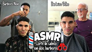 ASMR VLOG  CORTEI MEU CABELO EM DOIS BARBEIROS Novo vs Velho [upl. by Haret]