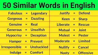 50 Similar Words  Similar Words in English  Similar Words [upl. by Ahsaeyt]