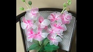 How to make nylon stocking flowers  Phalaenopsis Orchids [upl. by Ylicec]