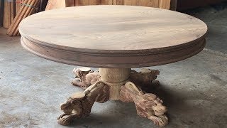 Woodworking Projects Fastest Easiest  Make A Round Table With Woodturning Legs Extremely Delicate [upl. by Lewanna860]