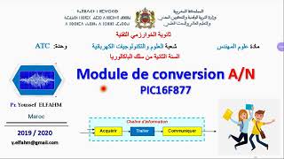 PIC16F877  Programmation du module de conversion analogique numérique [upl. by Enilkcaj]