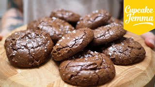 Salted Chocolate Brownie Cookies  Cupcake Jemma [upl. by Ute948]