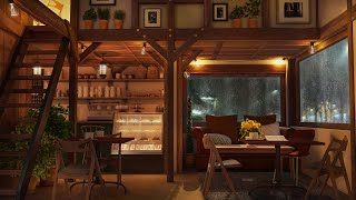 Rainy Jazz Cafe  Slow Jazz Music in Coffee Shop Ambience for Work Study and Relaxation [upl. by Irodim]