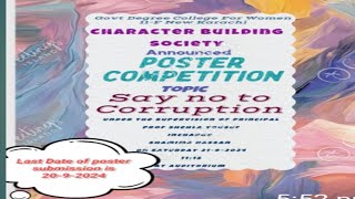 Poster Competition on Topicquot Say No to Corruptionquot11FNew Karachi College [upl. by Cowen]