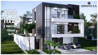 House Design  Modern House Design  11x24m 3 Storey  5 Bedrooms [upl. by Anuaek]