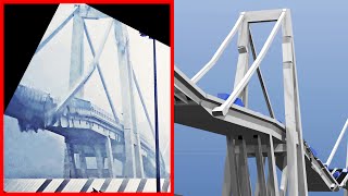 Morandi Bridge Collapse Footage Comparison to Simulation for Validation  BCB [upl. by Alviani418]