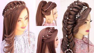 5 bridal hairstyles kashees l wedding hairstyles kashees l easy open hairstyles l front variation [upl. by Annayehc873]