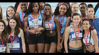 Relais 4 x 200m juniors Filles  Championnat de France CadetsJuniors  Nantes  Fevrier 2016 [upl. by Norven819]