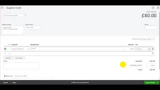 QuickBooks Online Tutorial  Part 12  Adding Supplier Credit Notes [upl. by Bianka]
