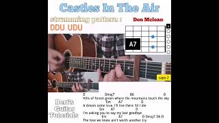 Castles In The Air  Don Mclean guitar chords w lyrics amp strumming tutorial [upl. by Kcirrem510]