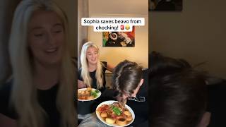 Sophia saves beavo from dying 🚨😂 beavo foodie chickenmeal [upl. by Wessling]