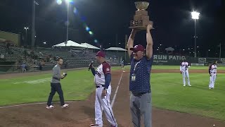 RAW VIDEO Monarchs presented championship trophy celebrate title on field [upl. by Ennaitak187]