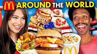 Americans Try International McDonalds Breakfasts Australia Mexico Egypt [upl. by Aicela]