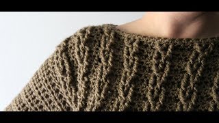 How To Crochet A Sweater  Cable Pullover SweaterSwatch Tutorial [upl. by Airasor251]