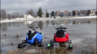 Rc snowmobile SKEERIDE WATER SKEEPING [upl. by Dahs]