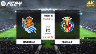 Real Sociedad Vs Villarreal  LaLiga Jornada 26 FC 24 Next Gen PS5 Series X 4k [upl. by Dorahs792]