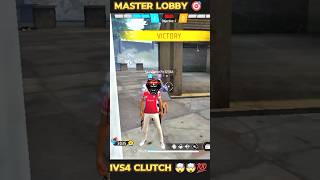 CS rank master lobby 1v4 clutch gamplay 🎯🤯💯🤯freefire masterplayer ffshorts [upl. by Adoc]