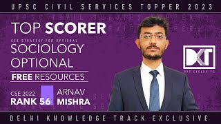 UPSC CSE  Resources amp Strategy For Sociology Optional  By Arnav Mishra Rank 56 CSE 2022 [upl. by Studley]