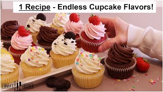 Make assorted Cupcakes USING 1 RECIPE 🧁 [upl. by Aehr419]