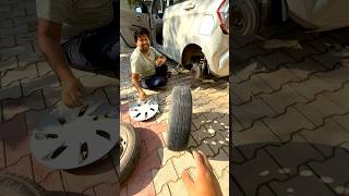 Aj khud car ka tyre change kiya minivlog dailyminivlog minivlogseries cartyre automobile [upl. by Dorothee]