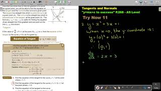 6 11 Applications of Differentiation Tangents and Normals part 1 [upl. by Creigh608]