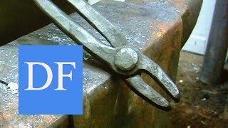 Blacksmithing for beginners  Forging blacksmith tongs 3 [upl. by Gamin496]