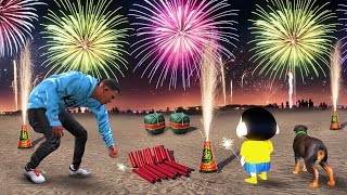 GTA 5  FRANKLIN and SHINCHAN Celebrate DIWALI Fireworks In GTA 5 [upl. by Malo]