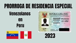 Como hacer la Prorroga de Residencia Especial 2023venezolanos en Peru [upl. by Hamford]