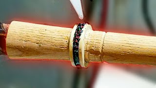 Ring Making  Making A Bentwood Ring With Anodized Titanium Opal Inlay [upl. by Blinnie]