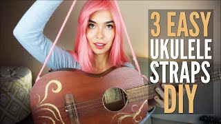 3 DIY Ukulele Straps Under 5 No drilling [upl. by Wald]