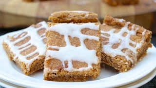 HOW TO MAKE CINNAMON ROLL BLONDIES WITH GLAZE  a giveaway [upl. by Nagaer]