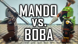 The Mandalorian vs Boba Fett A LEGO Stop Motion [upl. by Eidoc]