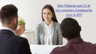 Live1 Comment décrocher un travail dans le domaine du BTP Concours CV et entretien [upl. by Arihsa820]