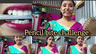 pencil bite challenge most reguest videos [upl. by Oiramaj]