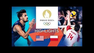 USA vs Poland Olympic Volleyball HIGHLIGHTS Olympic Paris 2024 Olympic Volleyball [upl. by Thetos]