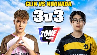 Clix vs Khanada 3v3 Zone Wars ft Rise Boltz amp More [upl. by Aleina]