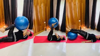 swiss ball core and back strengthening exercise for back pain backpain exercise corestrength [upl. by Rahs521]