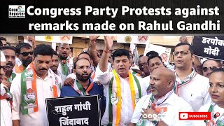 Congress Party Protests Against Insulting Remarks Made Against Congress Leader Rahul Gandhi [upl. by Mandler217]