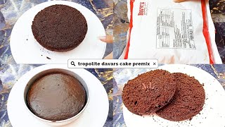 Tropolite Davars cake Premix review and recipe chocolate how to make perfect cake sponge with premix [upl. by Anaek]