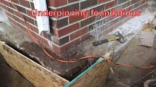 Underpinning Foundations  Diy underpinning footings method to stabilize settlement [upl. by Zak]