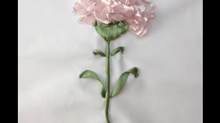 How to Make Carnation Flower Ribbon Embroidery [upl. by Ttegdirb]