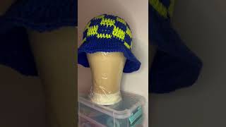 Checkered Crochet Hat Completetd creativecrochet crochetprojects beginnercrochet [upl. by Maren]