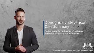 Donoghue v Stevenson Case Summary  LawTeachernet [upl. by Ailekahs520]