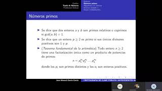 Criptografía  Sesión 4 Parte 1  Criptografía de clave pública Antecedentes matemáticos [upl. by Raquela]